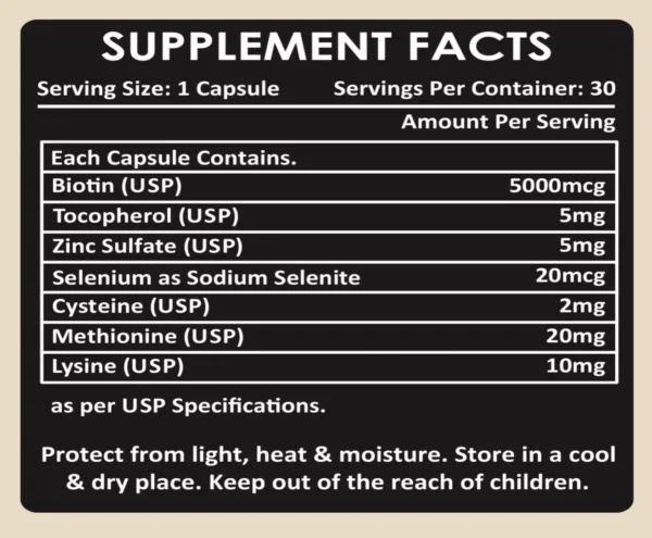 Ingredients list of skin hair nails supplement in Pakistan, best multivitamin tablets for hair skin and nails in Pakistan.